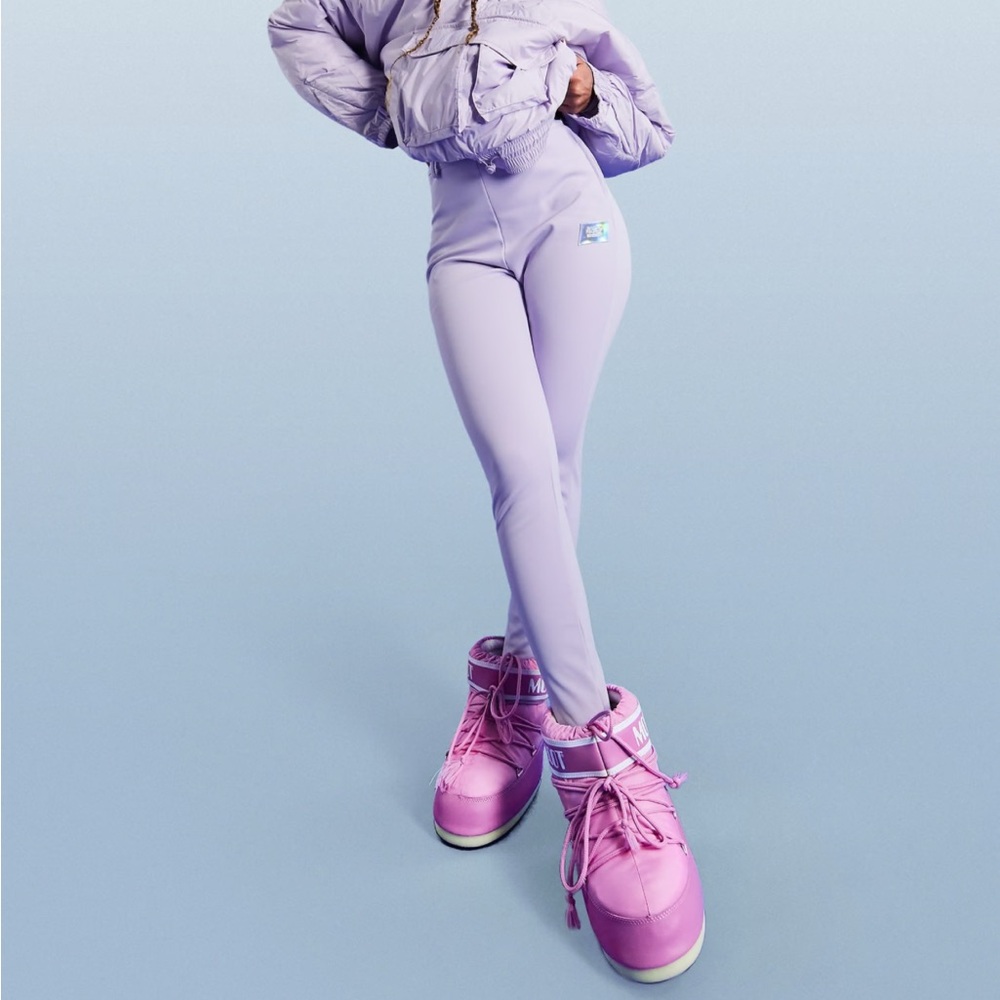 ASOS Women's Ski Pants 4505 Skinny Stirrup Lilac Size 8 Fleece Lined Snowboard